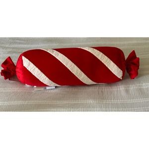 Christmas candy swirl bolster pillow 7 x20 by Cupcakes & Cashmere- NWT